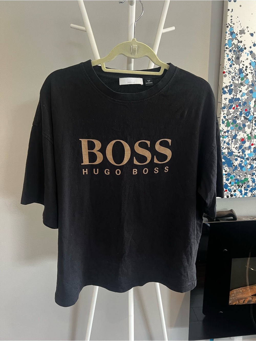 Boss Black Short Sleeve Tee with Tan Logo